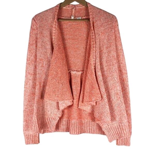 Moth Winnie Open Cardigan Womens XS Coral Knit Wool Draped Waterfall Boho Cozy - Picture 1 of 6